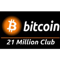 Bitcoin 21 Million Club, Cool Bitcoin, Cryptocurrency, Blockchain Bumper Sticker