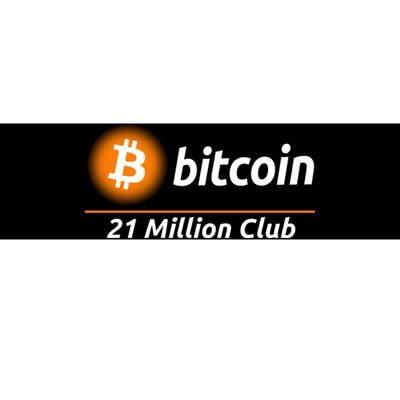 Bitcoin 21 Million Club, Cool Bitcoin, Cryptocurrency, Blockchain Bumper Sticker