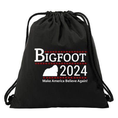 Bigfoot 2024 Make America Believe Again! Drawstring Bag