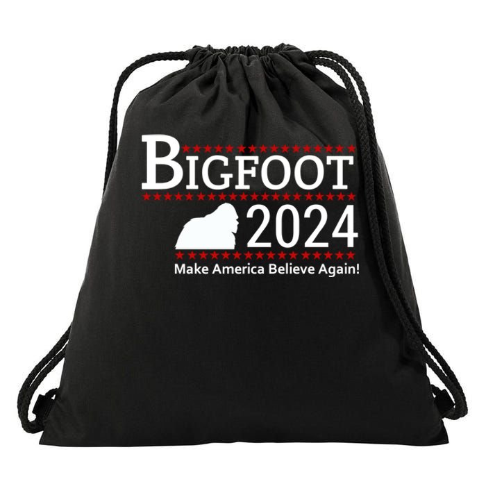 Bigfoot 2024 Make America Believe Again! Drawstring Bag