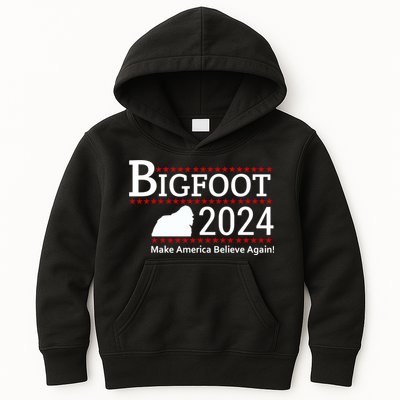 Bigfoot 2024 Make America Believe Again! Kids Hoodie