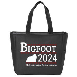 Bigfoot 2024 Make America Believe Again! Zip Tote Bag