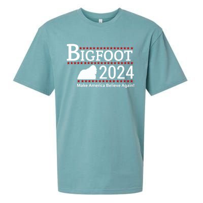 Bigfoot 2024 Make America Believe Again! Sueded Cloud Jersey T-Shirt