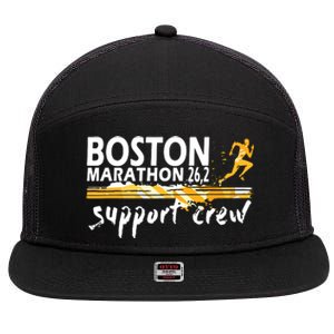 Boston 262 Marathon Support Crew For Men Women 7 Panel Mesh Trucker Snapback Hat