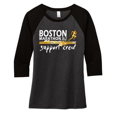 Boston 262 Marathon Support Crew For Men Women Women's Tri-Blend 3/4-Sleeve Raglan Shirt