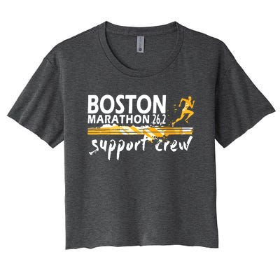 Boston 262 Marathon Support Crew For Men Women Women's Crop Top Tee