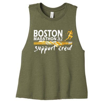 Boston 262 Marathon Support Crew For Men Women Women's Racerback Cropped Tank