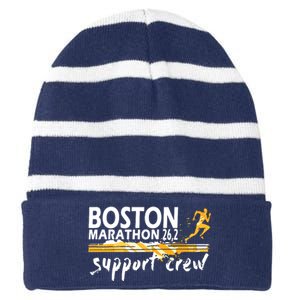 Boston 262 Marathon Support Crew For Men Women Striped Beanie with Solid Band