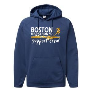 Boston 262 Marathon Support Crew For Men Women Performance Fleece Hoodie