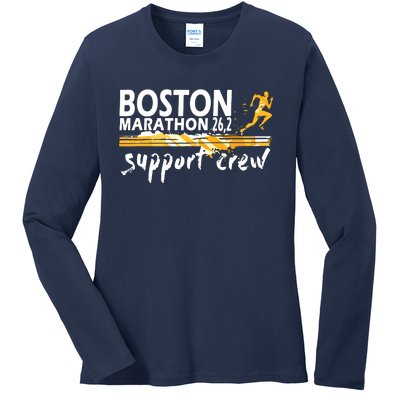 Boston 262 Marathon Support Crew For Men Women Ladies Long Sleeve Shirt