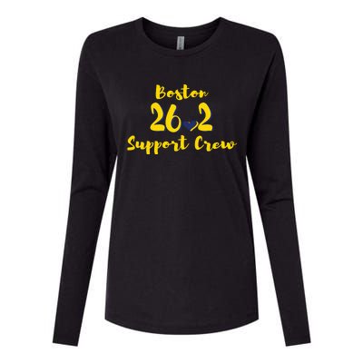 Boston 262 Marathon Support Crew Womens Cotton Relaxed Long Sleeve T-Shirt