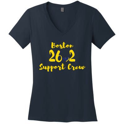 Boston 262 Marathon Support Crew Women's V-Neck T-Shirt