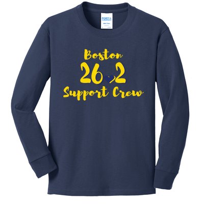 Boston 262 Marathon Support Crew Kids Long Sleeve Shirt