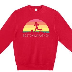 Boston 262 Miles Marathon Running Friend Support Gift Premium Crewneck Sweatshirt