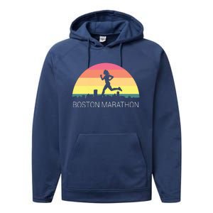 Boston 262 Miles Marathon Running Friend Support Gift Performance Fleece Hoodie