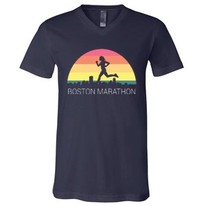 Boston 262 Miles Marathon Running Friend Support Gift V-Neck T-Shirt