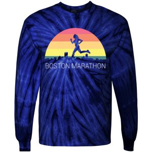 Boston 262 Miles Marathon Running Friend Support Gift Tie-Dye Long Sleeve Shirt