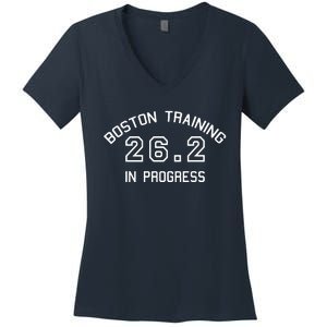 Boston 262 Marathon Training Women's V-Neck T-Shirt