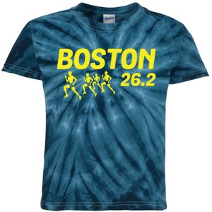 Boston 262 Miles Running Marathon Friend Support Gift Kids Tie-Dye T-Shirt