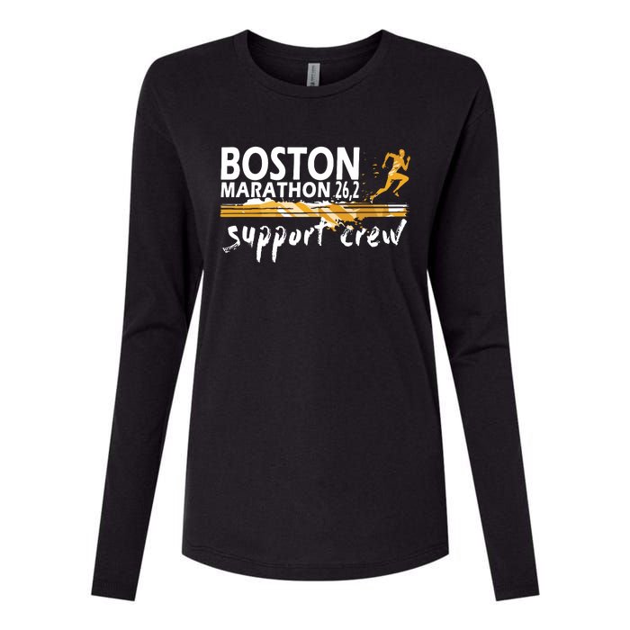 Boston 262 Marathon Support Crew For Womenyouth Womens Cotton Relaxed Long Sleeve T-Shirt