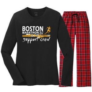 Boston 262 Marathon Support Crew For Womenyouth Women's Long Sleeve Flannel Pajama Set 