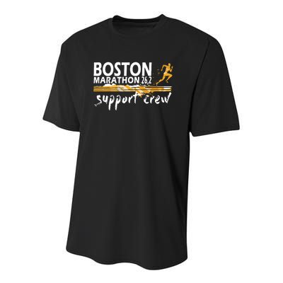 Boston 262 Marathon Support Crew For Womenyouth Youth Performance Sprint T-Shirt