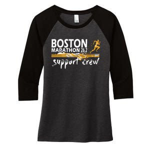 Boston 262 Marathon Support Crew For Womenyouth Women's Tri-Blend 3/4-Sleeve Raglan Shirt