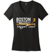 Boston 262 Marathon Support Crew For Womenyouth Women's V-Neck T-Shirt