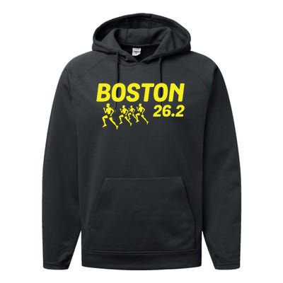 Boston 262 Miles Running Marathon Friend Support Gift Performance Fleece Hoodie