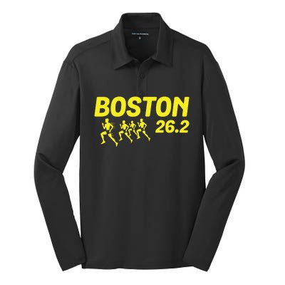 Boston 262 Miles Running Marathon Friend Support Gift Silk Touch Performance Long Sleeve Polo