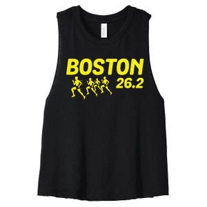 Boston 262 Miles Running Marathon Friend Support Gift Women's Racerback Cropped Tank