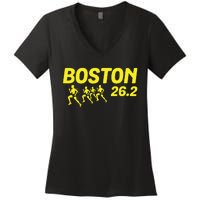 Boston 262 Miles Running Marathon Friend Support Gift Women's V-Neck T-Shirt