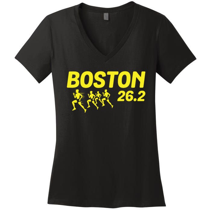 Boston 262 Miles Running Marathon Friend Support Gift Women's V-Neck T-Shirt