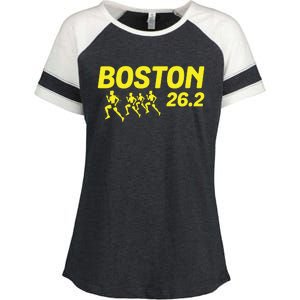 Boston 262 Miles Running Marathon Friend Support Gift Enza Ladies Jersey Colorblock Tee