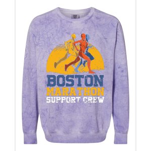 Boston 2024 Marathon Runner 262 Miles Support Crew Colorblast Crewneck Sweatshirt