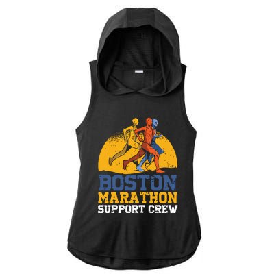 Boston 2024 Marathon Runner 262 Miles Support Crew Ladies PosiCharge Tri-Blend Wicking Draft Hoodie Tank