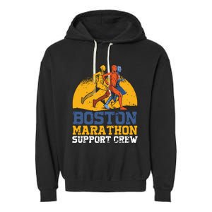 Boston 2024 Marathon Runner 262 Miles Support Crew Garment-Dyed Fleece Hoodie