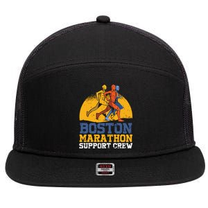 Boston 2024 Marathon Runner 262 Miles Support Crew 7 Panel Mesh Trucker Snapback Hat