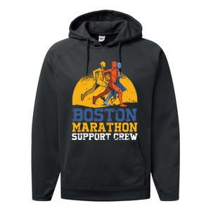 Boston 2024 Marathon Runner 262 Miles Support Crew Performance Fleece Hoodie