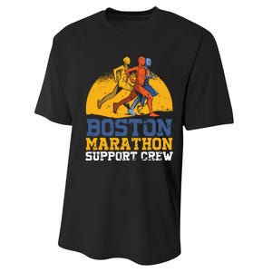 Boston 2024 Marathon Runner 262 Miles Support Crew Performance Sprint T-Shirt