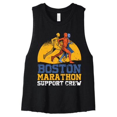 Boston 2024 Marathon Runner 262 Miles Support Crew Women's Racerback Cropped Tank