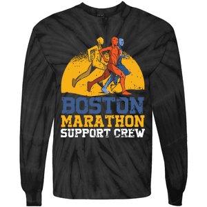 Boston 2024 Marathon Runner 262 Miles Support Crew Tie-Dye Long Sleeve Shirt