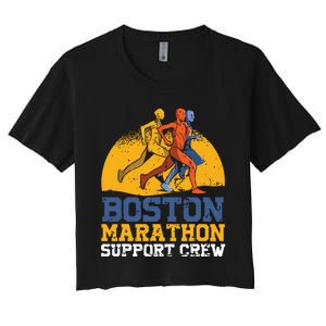 Boston 2024 Marathon Runner 262 Miles Support Crew Women's Crop Top Tee