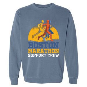 Boston 2024 Marathon Runner 262 Miles Support Crew Garment-Dyed Sweatshirt