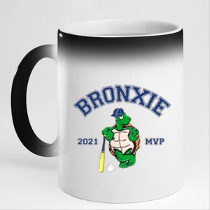 Bronxie 2021 MVP Baseball Turtle Logo 11oz Black Color Changing Mug