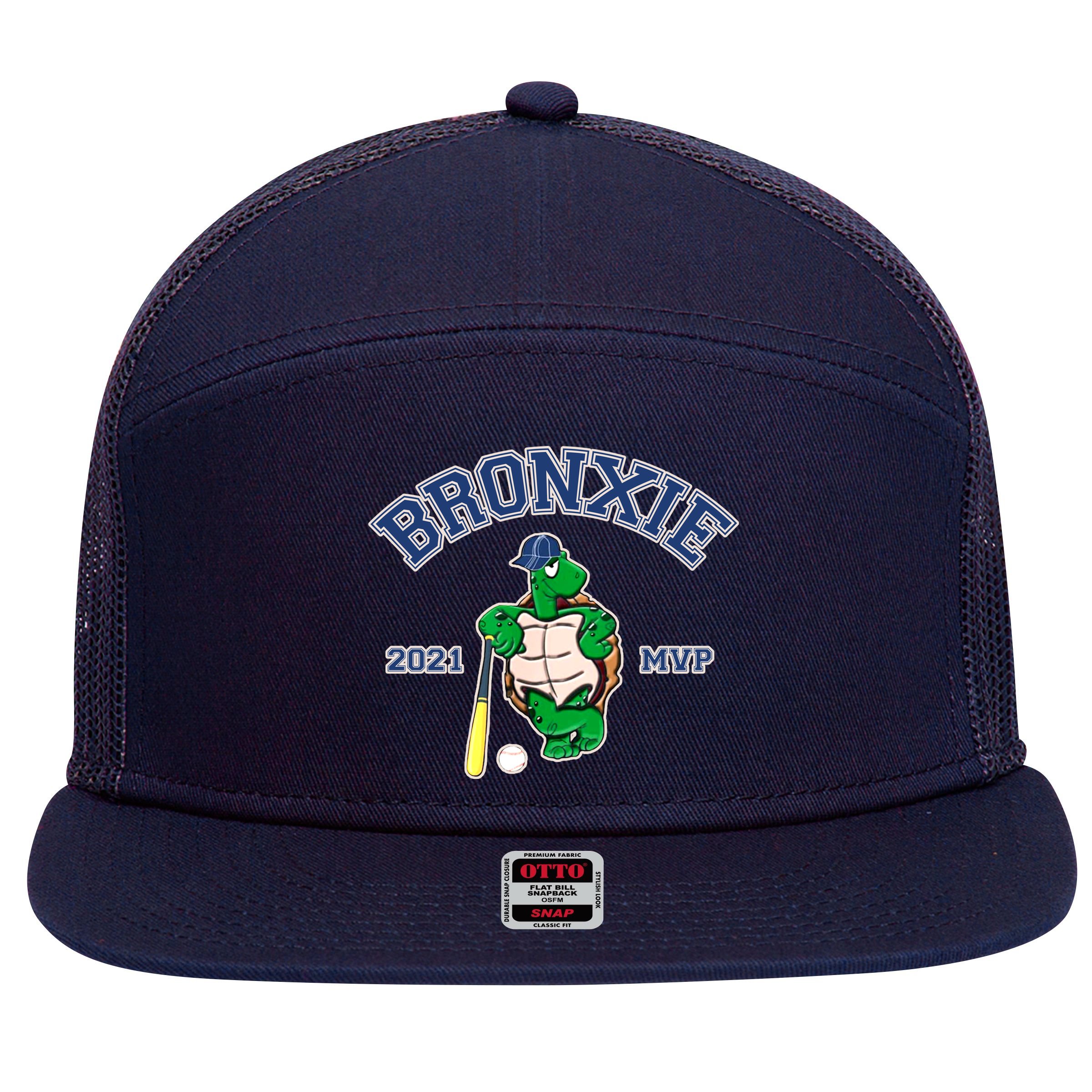 Bronxie 2021 MVP Baseball Turtle Logo 7 Panel Mesh Trucker Snapback Hat