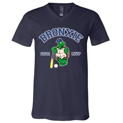 Bronxie 2021 MVP Baseball Turtle Logo V-Neck T-Shirt