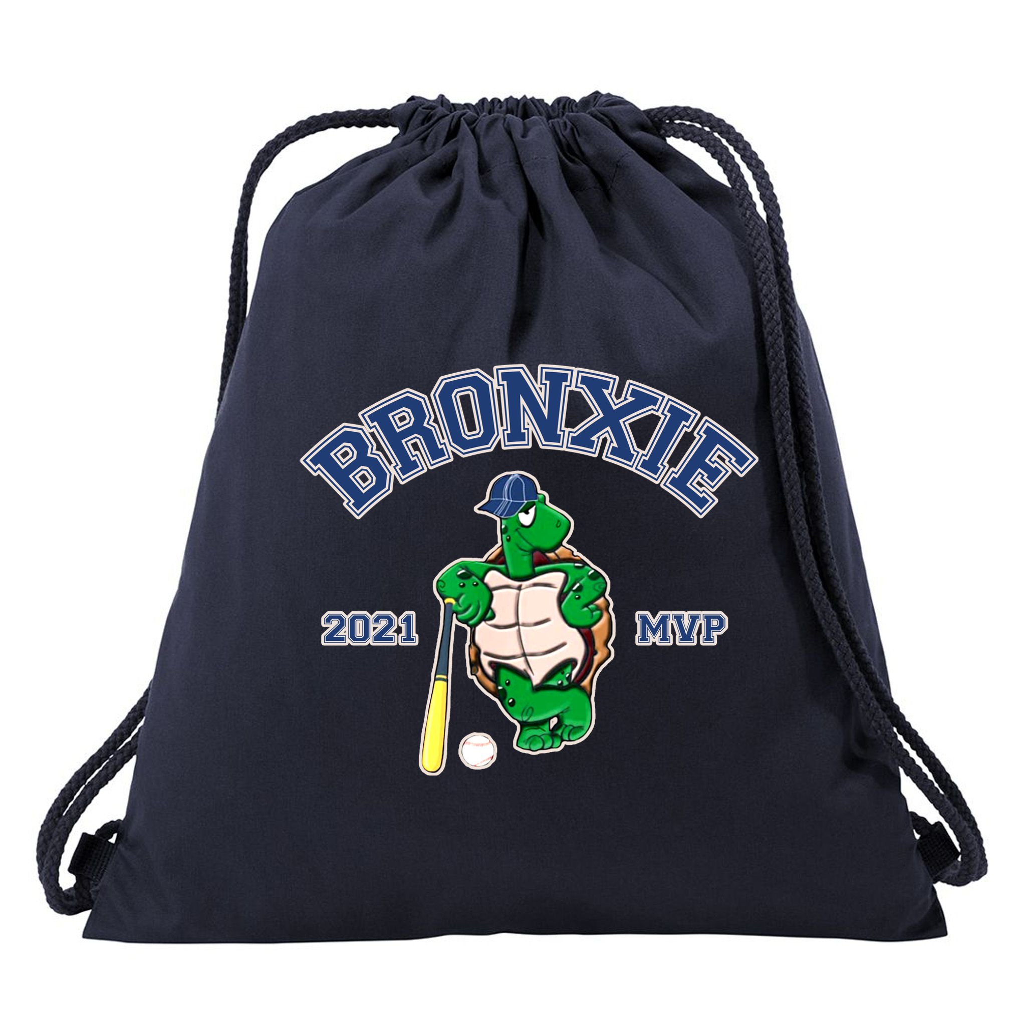 Bronxie 2021 MVP Baseball Turtle Logo Drawstring Bag