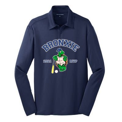 Bronxie 2021 MVP Baseball Turtle Logo Silk Touch Performance Long Sleeve Polo