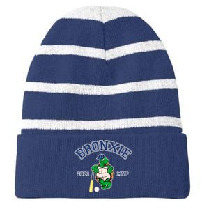 Bronxie 2021 MVP Baseball Turtle Logo Striped Beanie with Solid Band